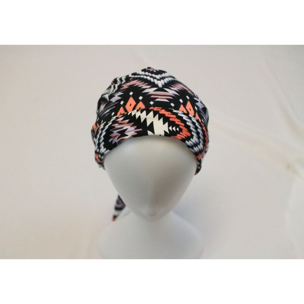 Slouchy Geometric Chemo or Surgical Scrub Alopecia Hat